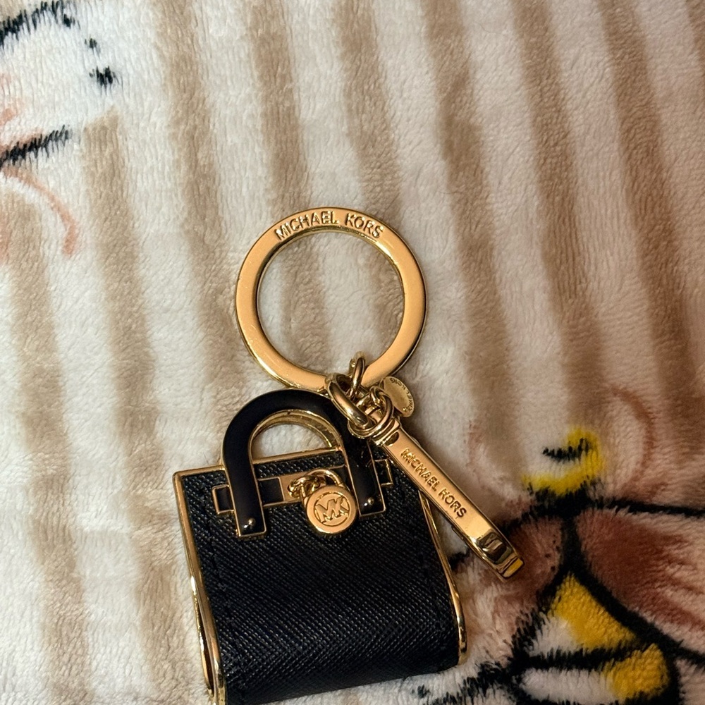 Michael Kors Black and Gold Mini Bag Charm & Key Chain